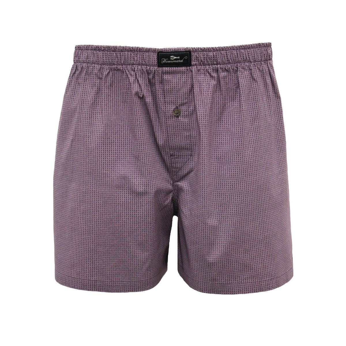 Dark Red Dot Men´s Woven Cotton Boxer Shorts - Hommard