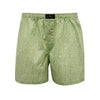 Woven Cotton Boxer Shorts Green Leaves