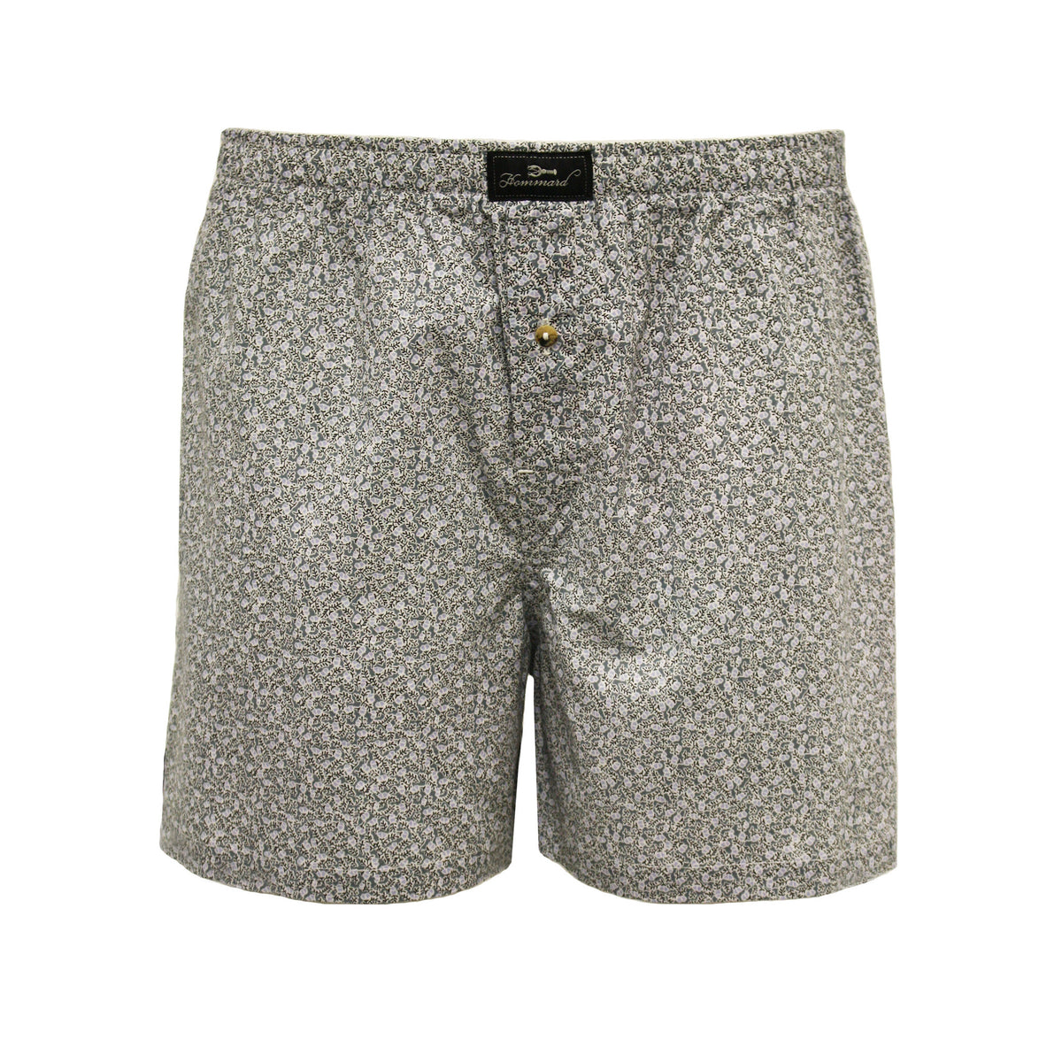 Taupe Flower Men´s Woven Cotton Boxer Shorts - Hommard