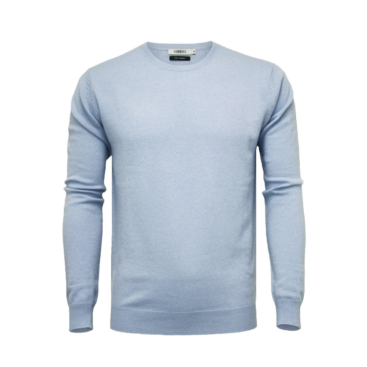 Men´s Cashmere Crew Neck Sweater Light Blue - Hommard