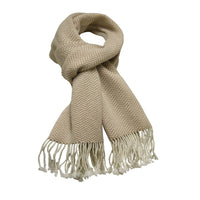 Camel Woolwhite Cashmere Herringbone Scarf - Hommard