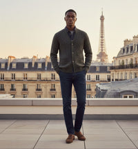 Cashmere Cardigan Cable stitch Mid Grey