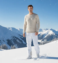 Woolwhite Cashmere Crew Neck Cable Sweater