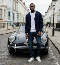 Navy Cashmere Cardigan