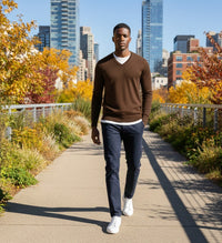 Cashmere V Neck Sweater Chocolate