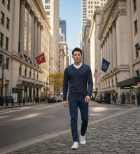 Cashmere V Neck Sweater Dark Navy