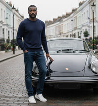 Navy Blue Men´s Cashmere Crew Neck Sweater