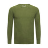 Cashmere Crewneck Sweater Cuebris in left stitch Hunting Green