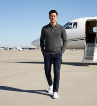 Cashmere Sweater Polo Neck Cable Moruya