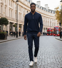 Cashmere Polo Neck Sweater Porter Navy