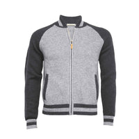 Cashmere Bomber Jacket in Honey comb stitch Toharu Silver Grey Charcoal