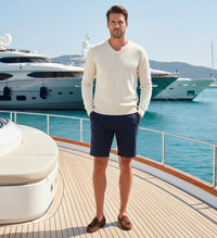 Cashmere V Neck Sweater Woolwhite