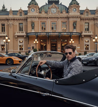 Cashmere Half Zip Sweater in Melange Navy Camel Blue Valcenis