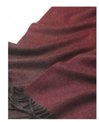 Degradé Lambswool Scarf Woven Brown Red details 1