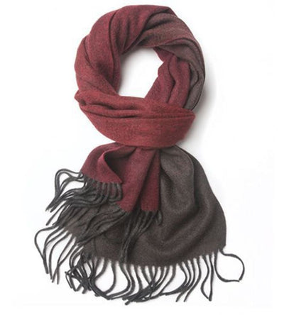Degradé Lambswool Scarf Woven Brown Red round