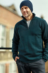 Green Men´s Cashmere fully Lined Golf Sweater half zip Orion - Hommard