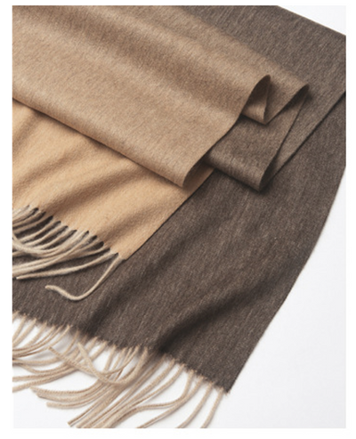 Degradé Lambswool Scarf Woven Brown Camel detail 1