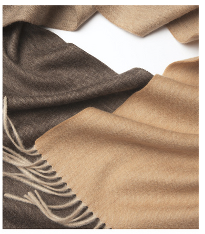 Degradé Lambswool Scarf Woven Brown Camel detail 2