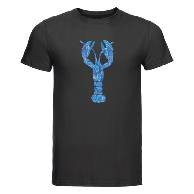 Black T-Shirt Blue Lobster - Hommard