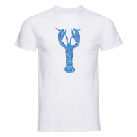 White T-Shirt Blue Lobster - Hommard