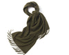 Lambswool Scarf Woven Plain Olive Green