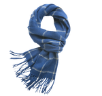 Check Lambswool Scarf Woven Royal Blue Offwhite