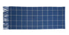 Check Lambswool Scarf Woven Royal Blue Camel long