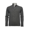 Men´s Cashmere Sweater Button Neck Andromeda in Carbon Stitch Hunting Green - Hommard