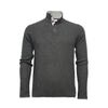 Men´s Cashmere Sweater Button Neck Andromeda in Carbon Stitch Mid Grey - Hommard