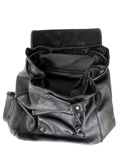 Black Woven Leather Back Pack - Hommard