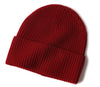 Cashmere Ribbed Turn up Beanie Red