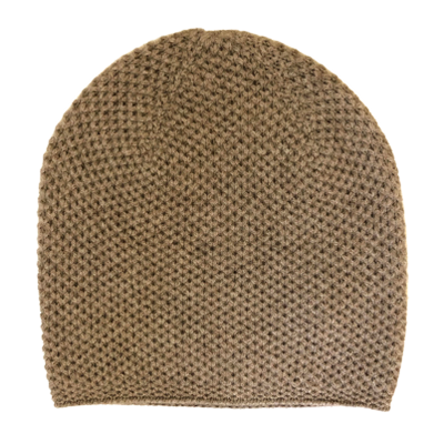 Heavy Seed stitch knitted Cashmere Beanie Soldeu Camel