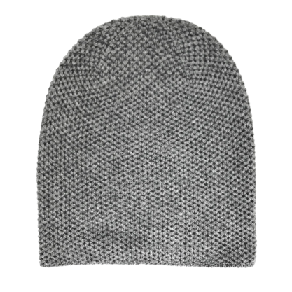 Heavy Seed stitch knitted Cashmere Beanie Soldeu Grey
