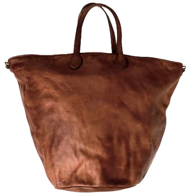 Light Brown Leather Big Hold All Bag