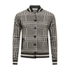 Cashmere Bomber Jacket in Houndstooth stitch Bezoudun Charcoal Grey