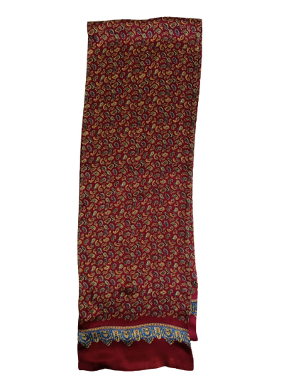 Bordeaux Paisley 100% Silk Scarf 157 x 27 cm - Hommard