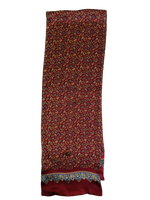 Silk Scarf Paisley Bordeaux Long