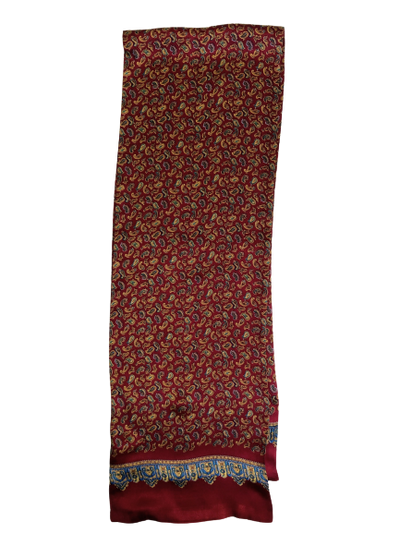 Silk Scarf Paisley Bordeaux Long