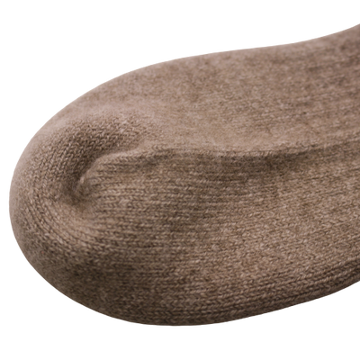 Cashmere Ribbed Socks Camel toe detail