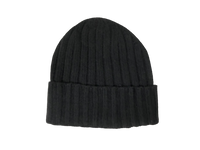 Cashmere Double Ribbed Turn up Beanie Prato Black