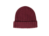 Cashmere Double Ribbed Turn up Beanie Prato Bordeaux