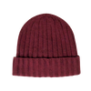 Cashmere Double Ribbed Turn up Beanie Prato Bordeaux