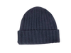 Cashmere Double Ribbed Turn up Beanie Prato Navy