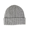 Cashmere Double Ribbed Turn up Beanie Prato Silver Grey