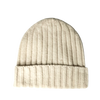 Cashmere Double Ribbed Turn up Beanie Prato Woolwhite