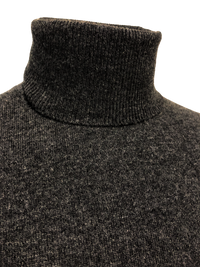 Cashmere Roll Neck Sweater Charcoal neck 
