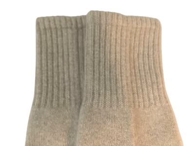 Cashmere Ribbed Socks Creme detail