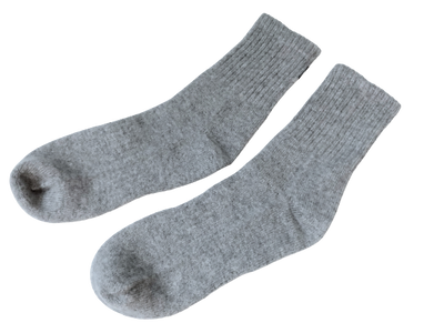 Cashmere Ribbed Socks Silver Grey 2