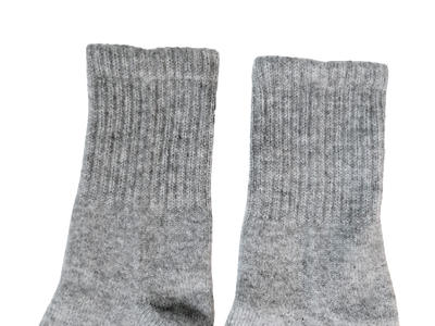 Cashmere Ribbed Socks Silver Grey details