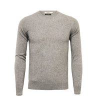Silver Grey Men´s Cashmere Crew Neck Sweater - Hommard